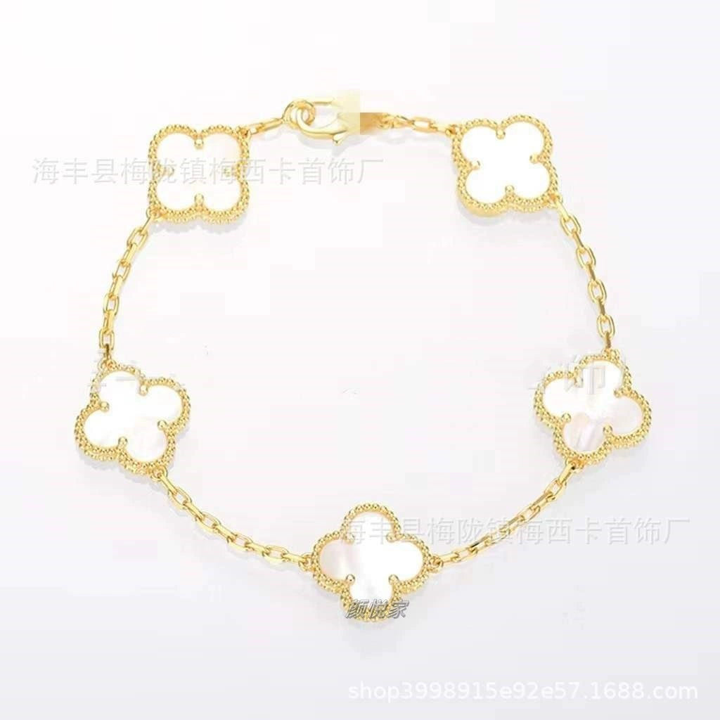 V gold clover clover five-flower bracelet for women 18k