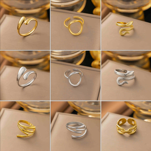 Simple Irregular Open Ring Plated 18K Gold