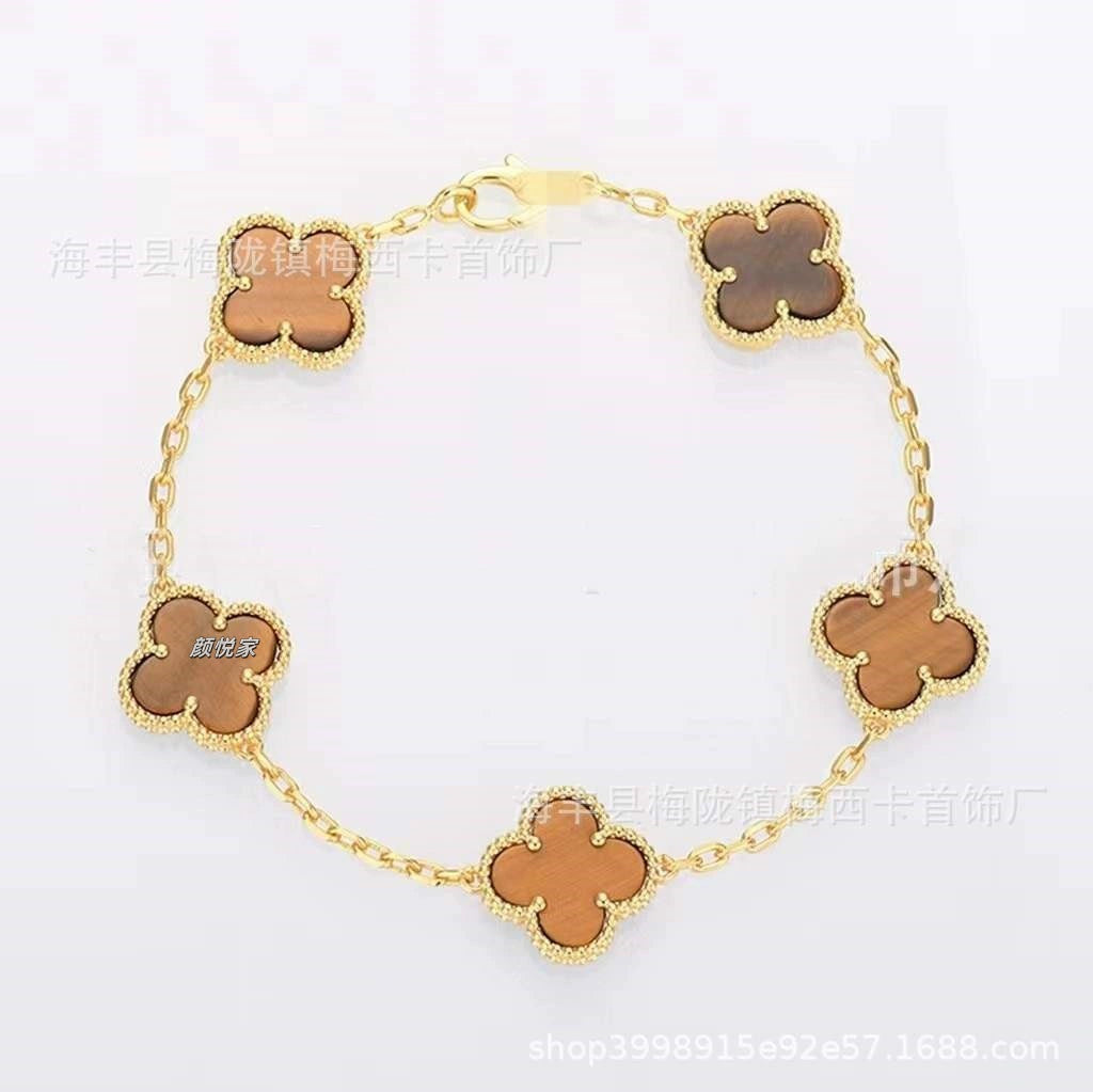 V gold clover clover five-flower bracelet for women 18k