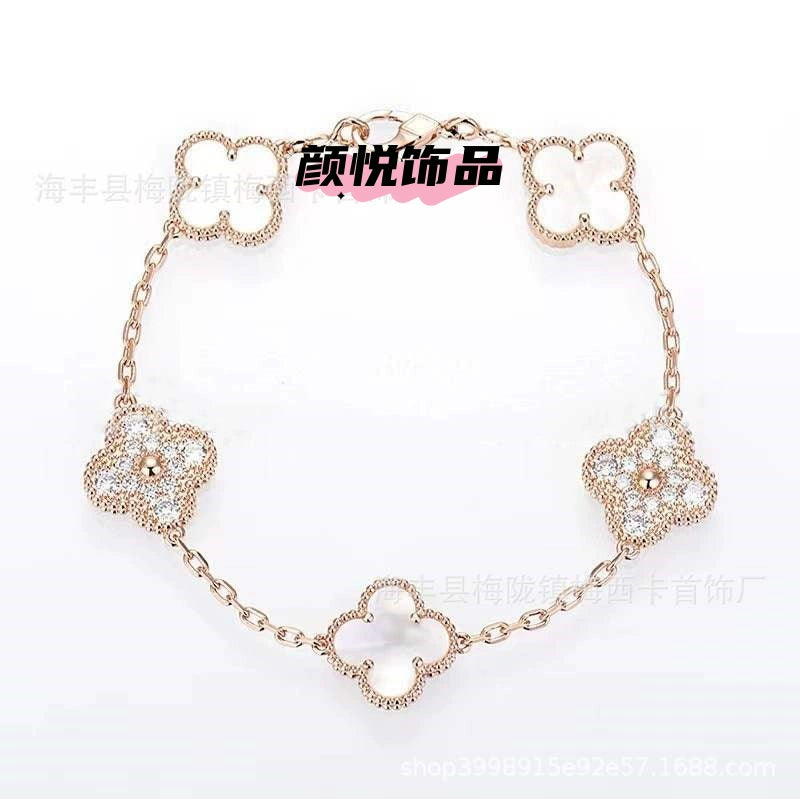 V gold clover clover five-flower bracelet for women 18k