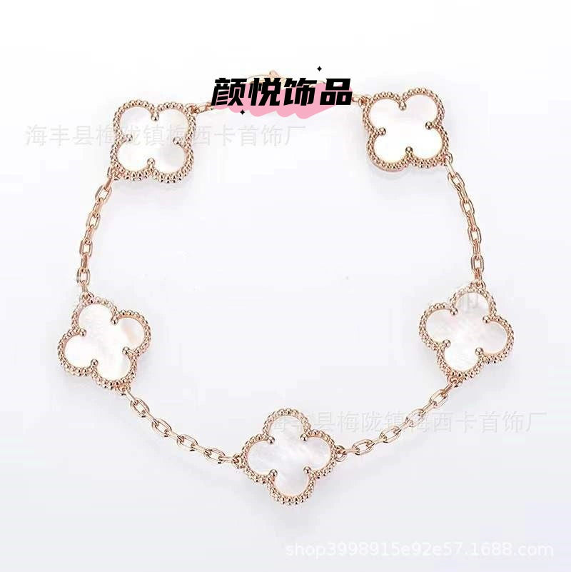 V gold clover clover five-flower bracelet for women 18k