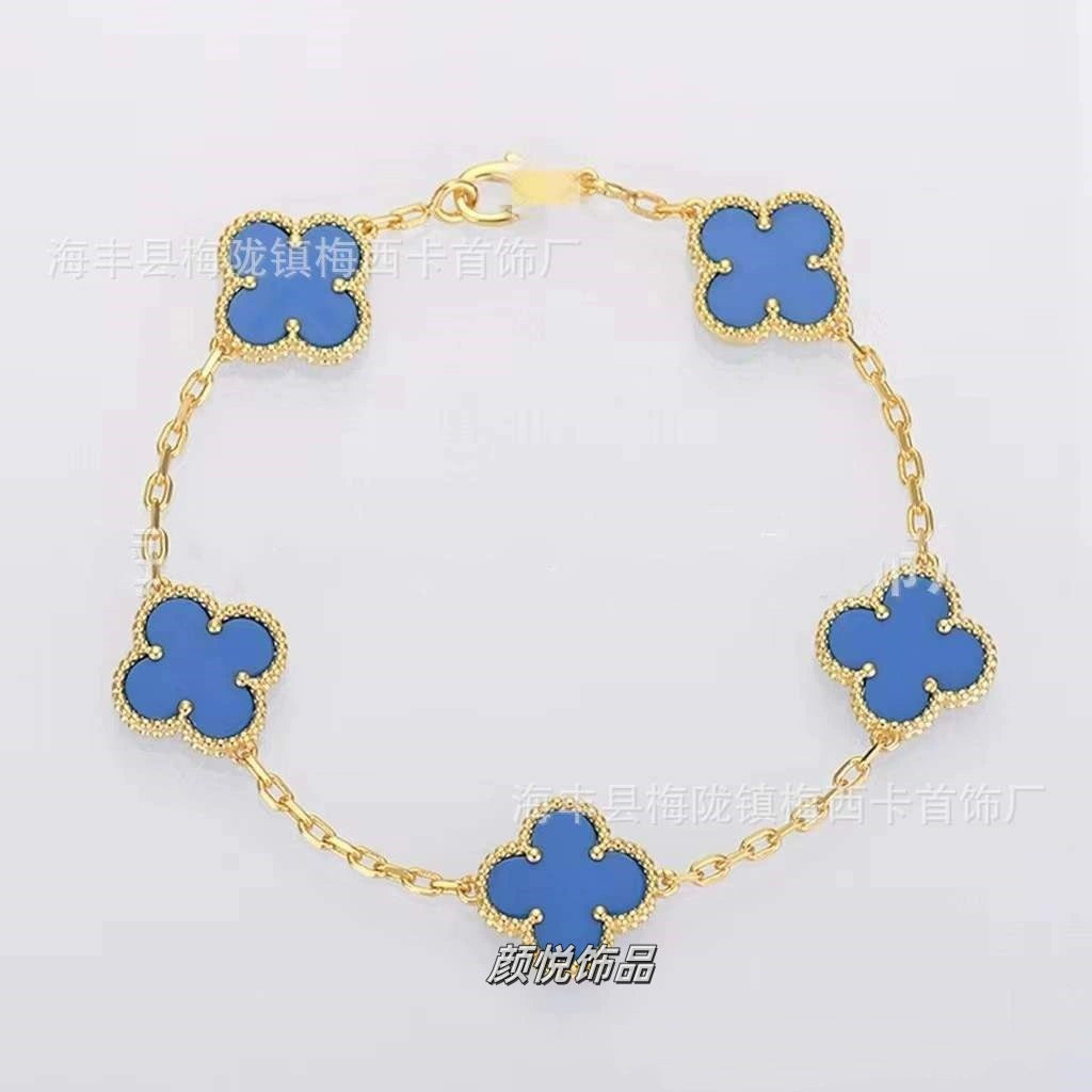 V gold clover clover five-flower bracelet for women 18k