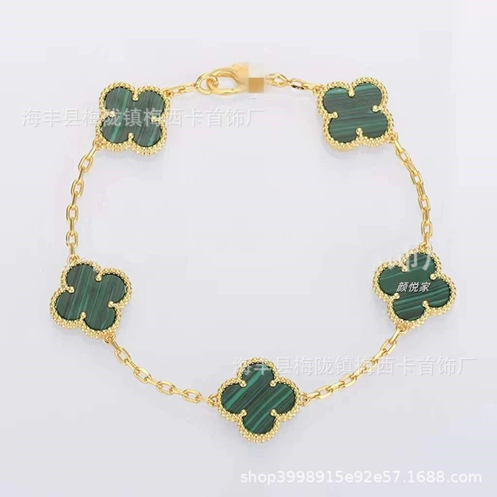 V gold clover clover five-flower bracelet for women 18k