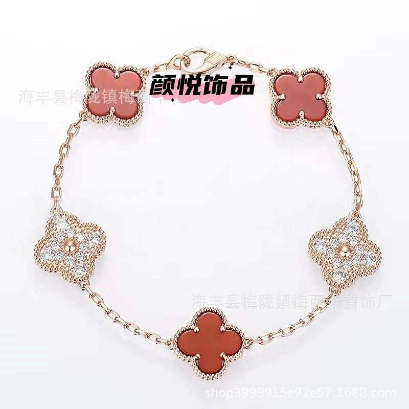 V gold clover clover five-flower bracelet for women 18k