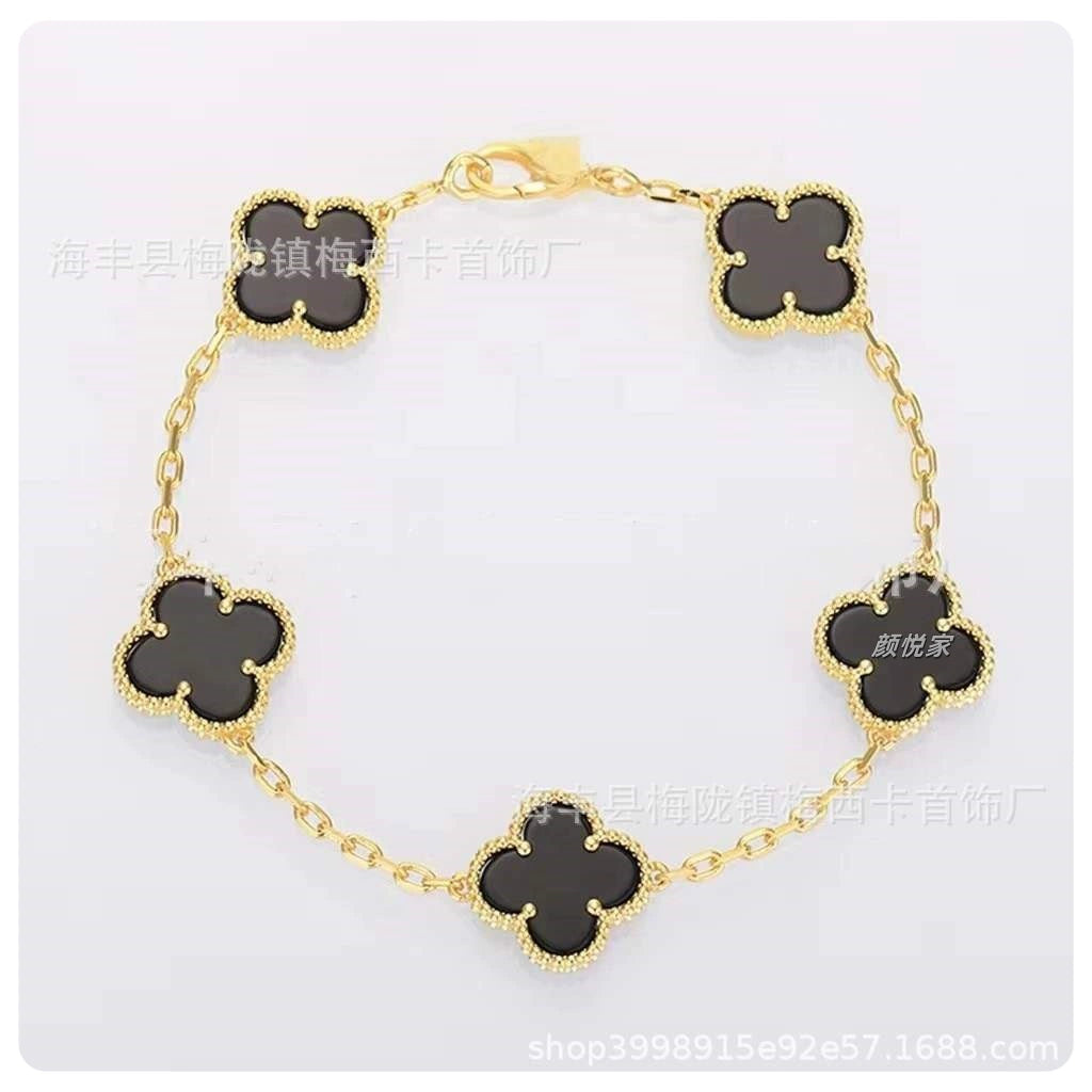 V gold clover clover five-flower bracelet for women 18k