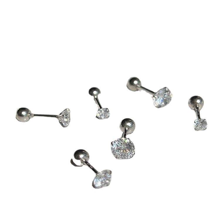 Stud Earrings Women's ear piercings are simple and small.