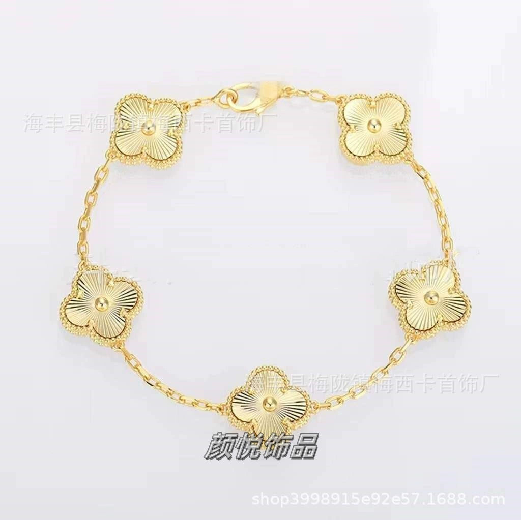 V gold clover clover five-flower bracelet for women 18k