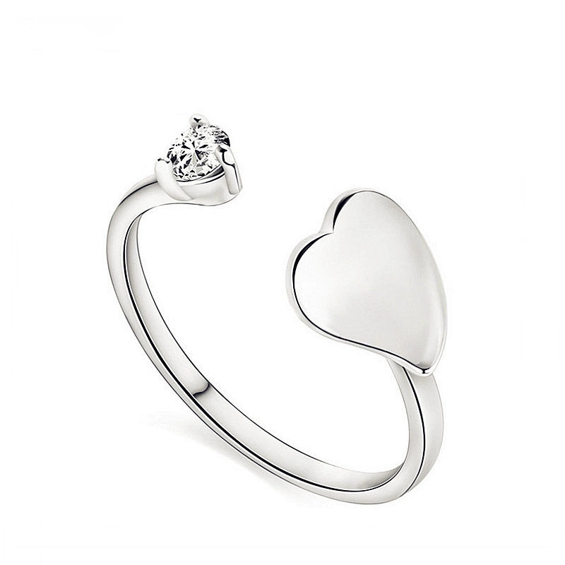 S925 Sterling Silver Ring Women's Heart-Shaped